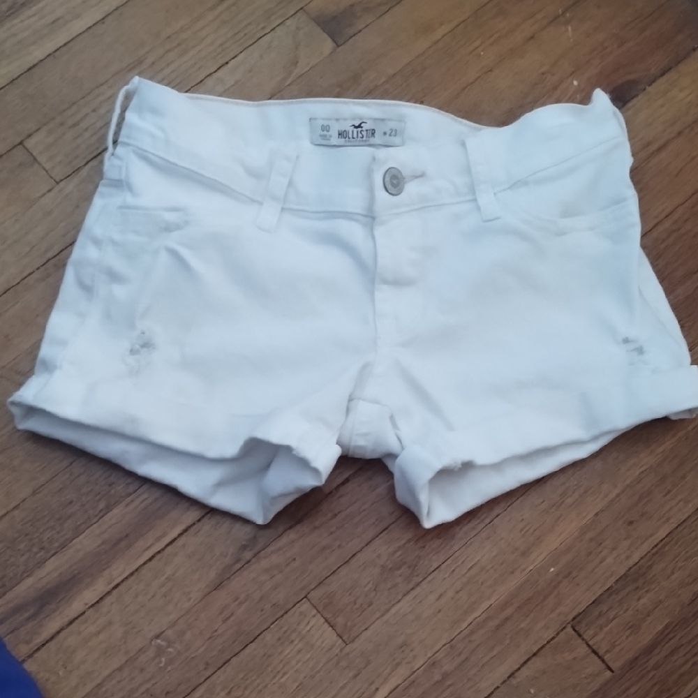 Hollister Women's White Denim Shorts